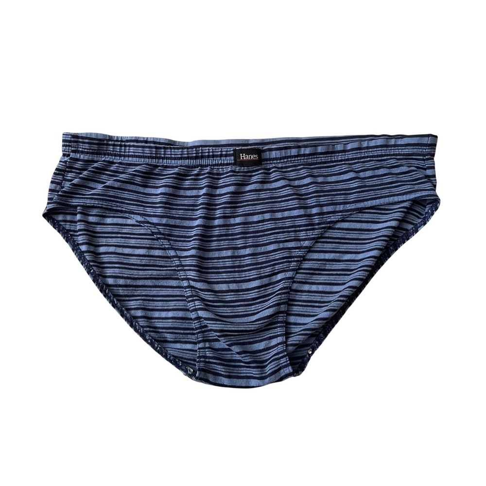 Vintage Hanes 90s Most Comfortable Bikini Sport Brief Size Medium Blue Stripe